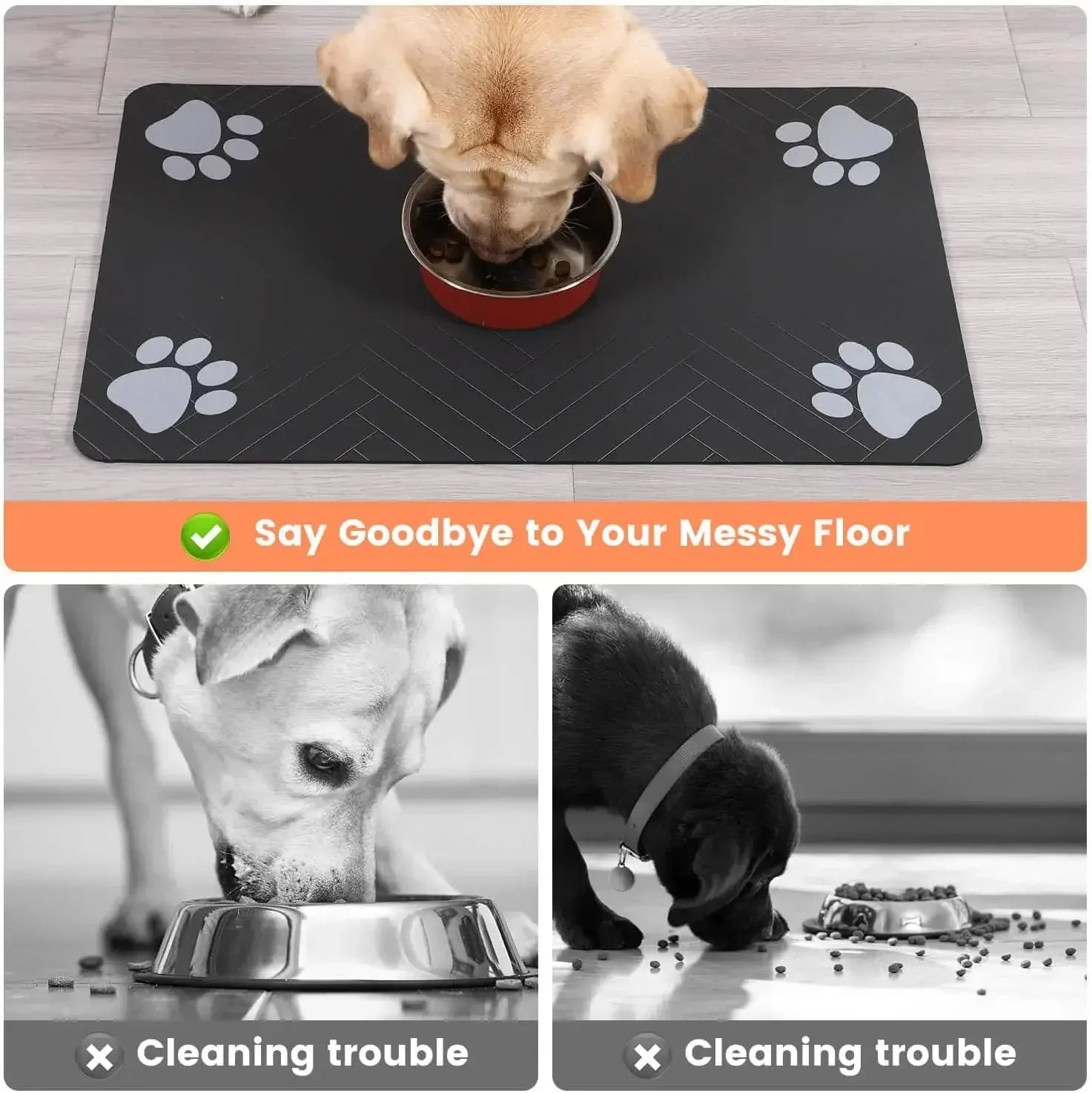 Absorbent Non-Slip Feeding Mat for Dogs and Cats