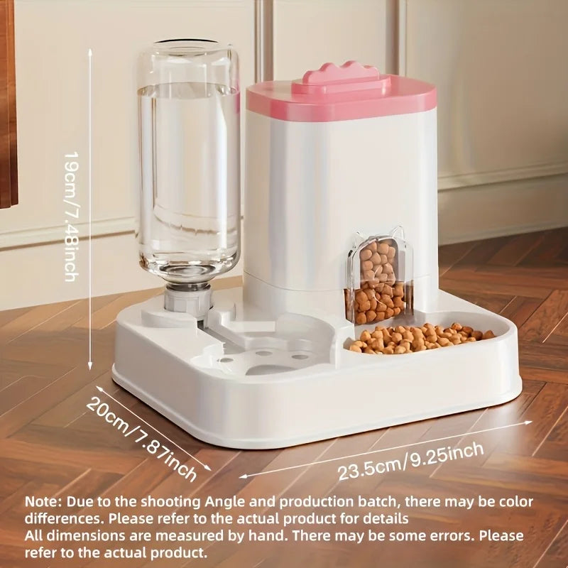 Gravity-Fed Cat Water & Food Dispenser
