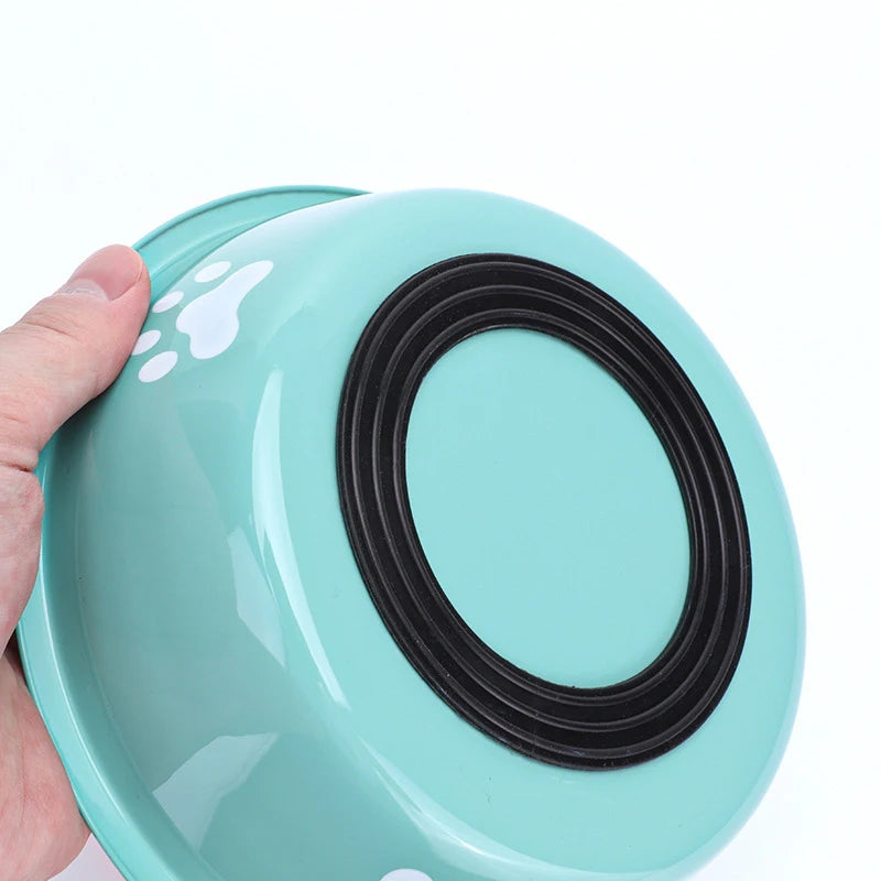 Paw Print Stainless Steel Pet Feeding Bowl