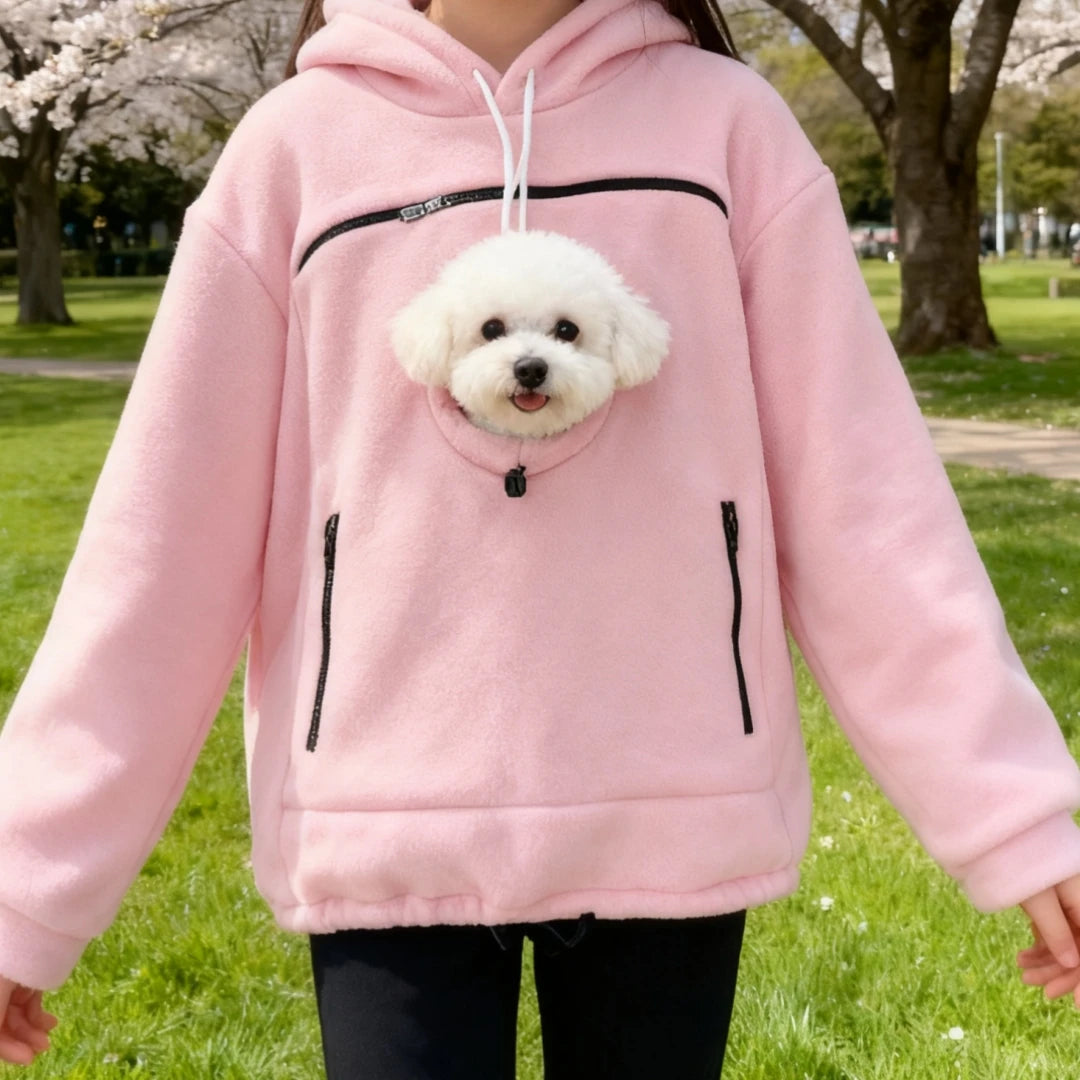 Handmade Emerald Bouclé Pet Carrier Hoodie