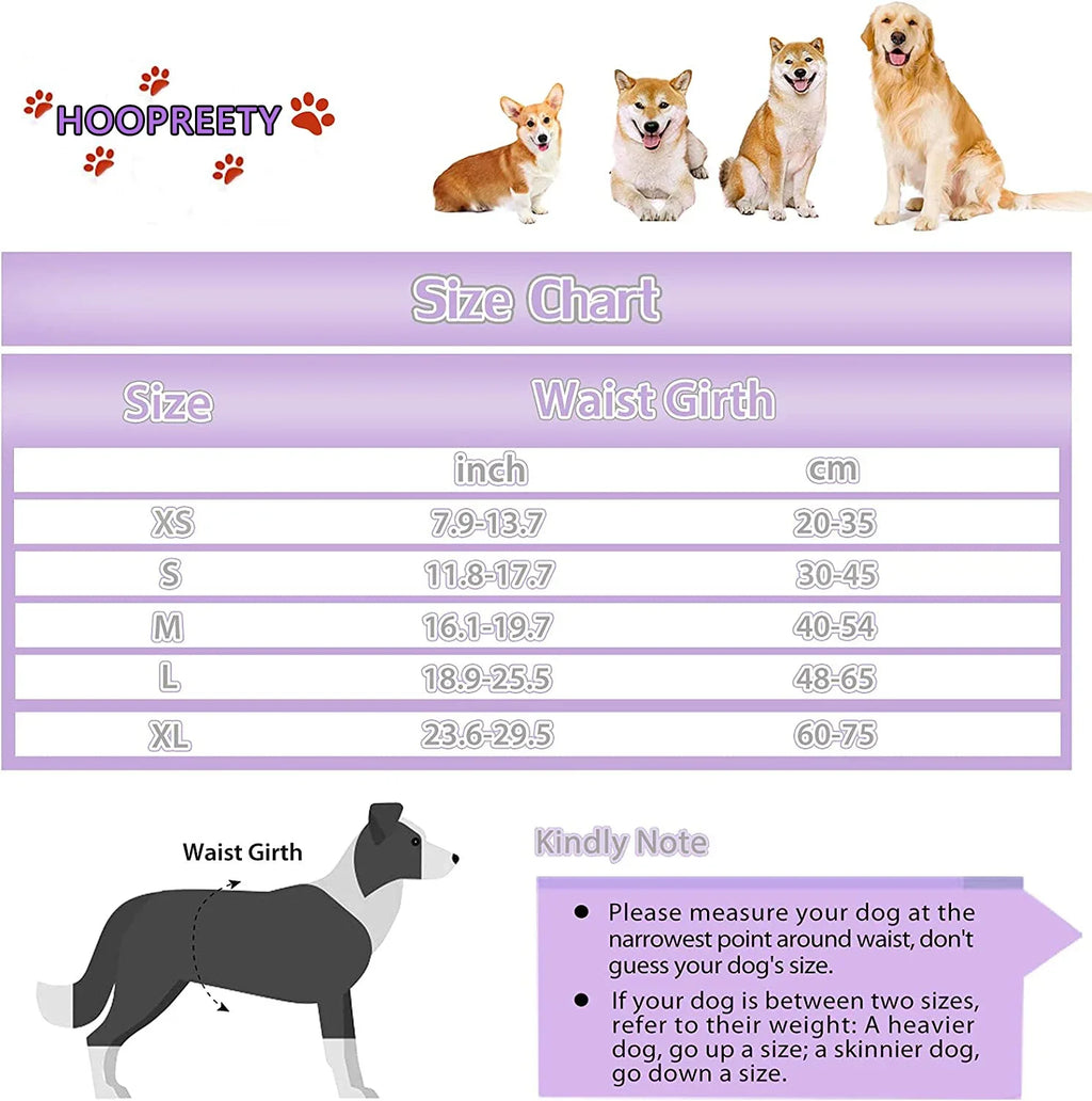 Absorbent Adjustable Diapers for Female Dogs