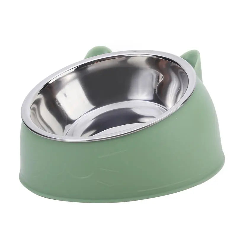 Tilted Stainless Steel Cat & Dog Bowls