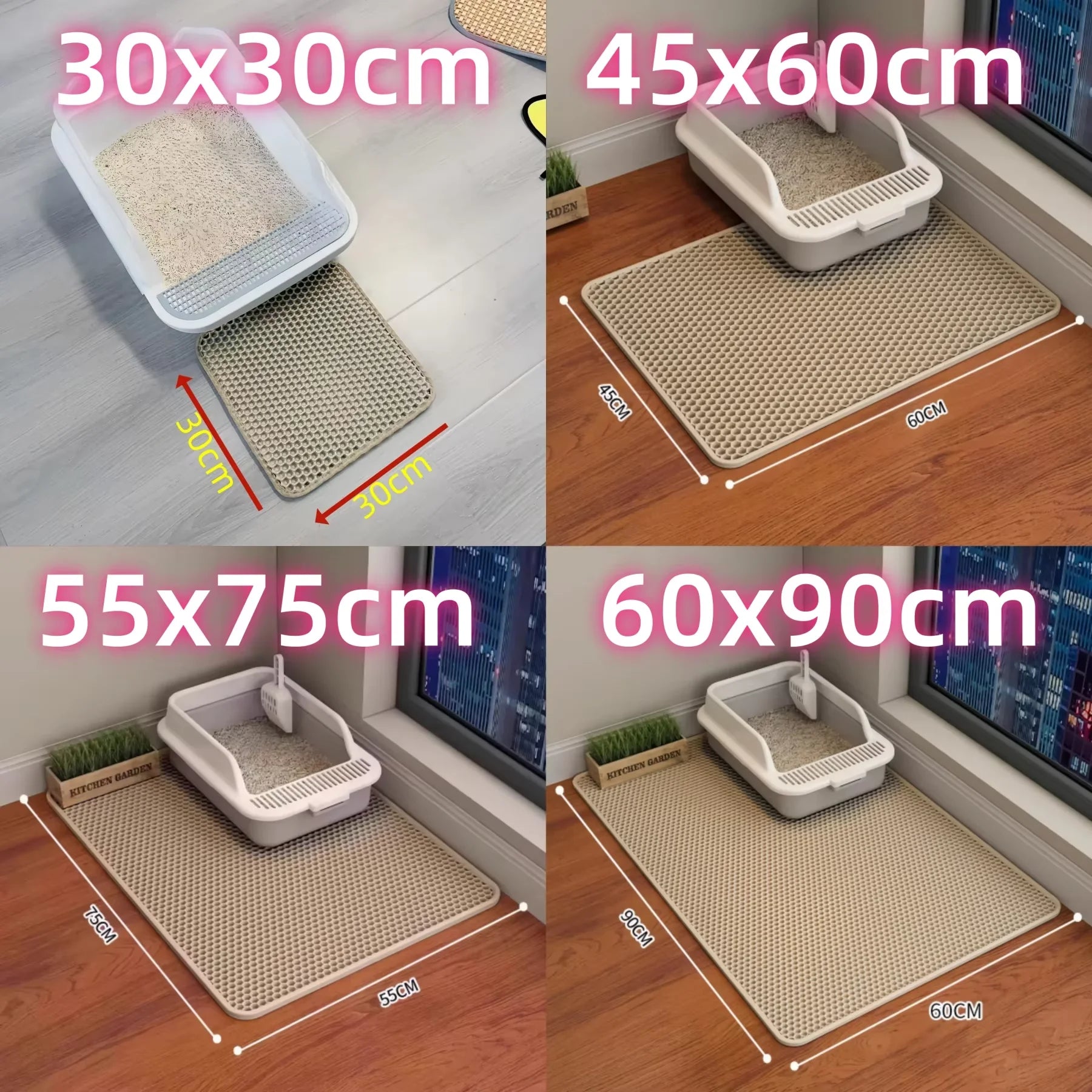 Extra Large Waterproof Cat Litter Mat Non-Slip