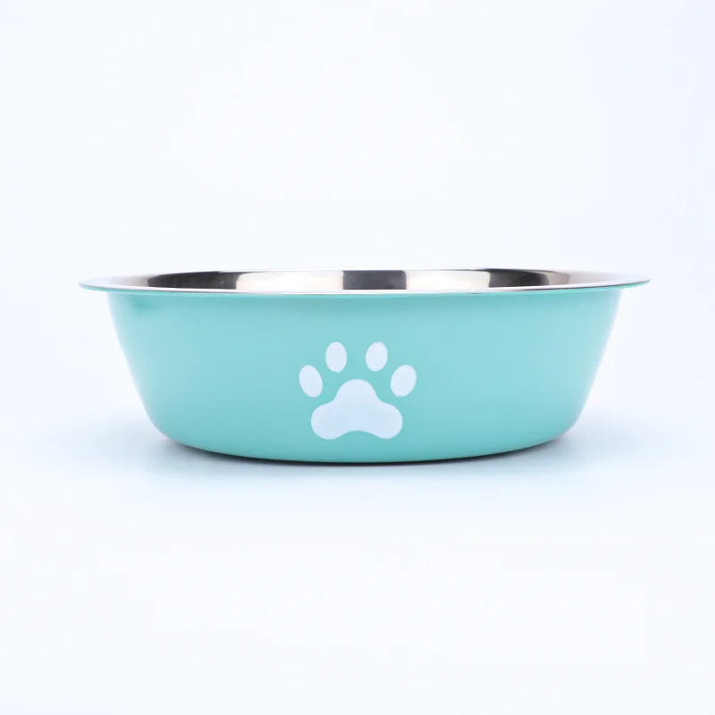 Paw Print Stainless Steel Pet Feeding Bowl
