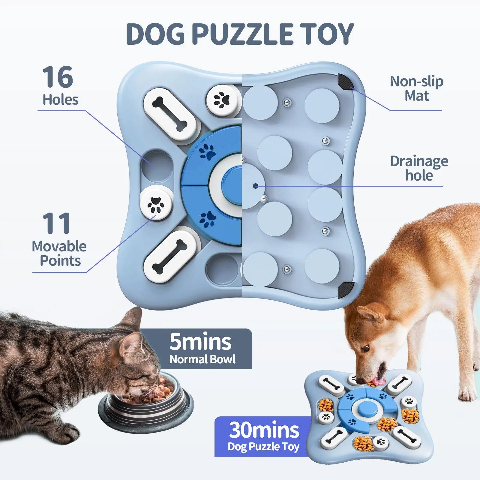 Interactive Slow Feeder Puzzle Bowl for Pets
