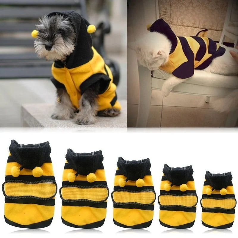 Adorable Bee Fleece Halloween Pet Hoodie