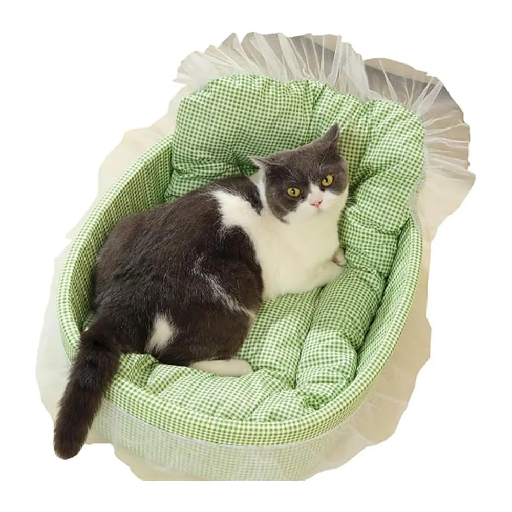 Lace-Trimmed Princess Sofa Bed for Cats Dogs