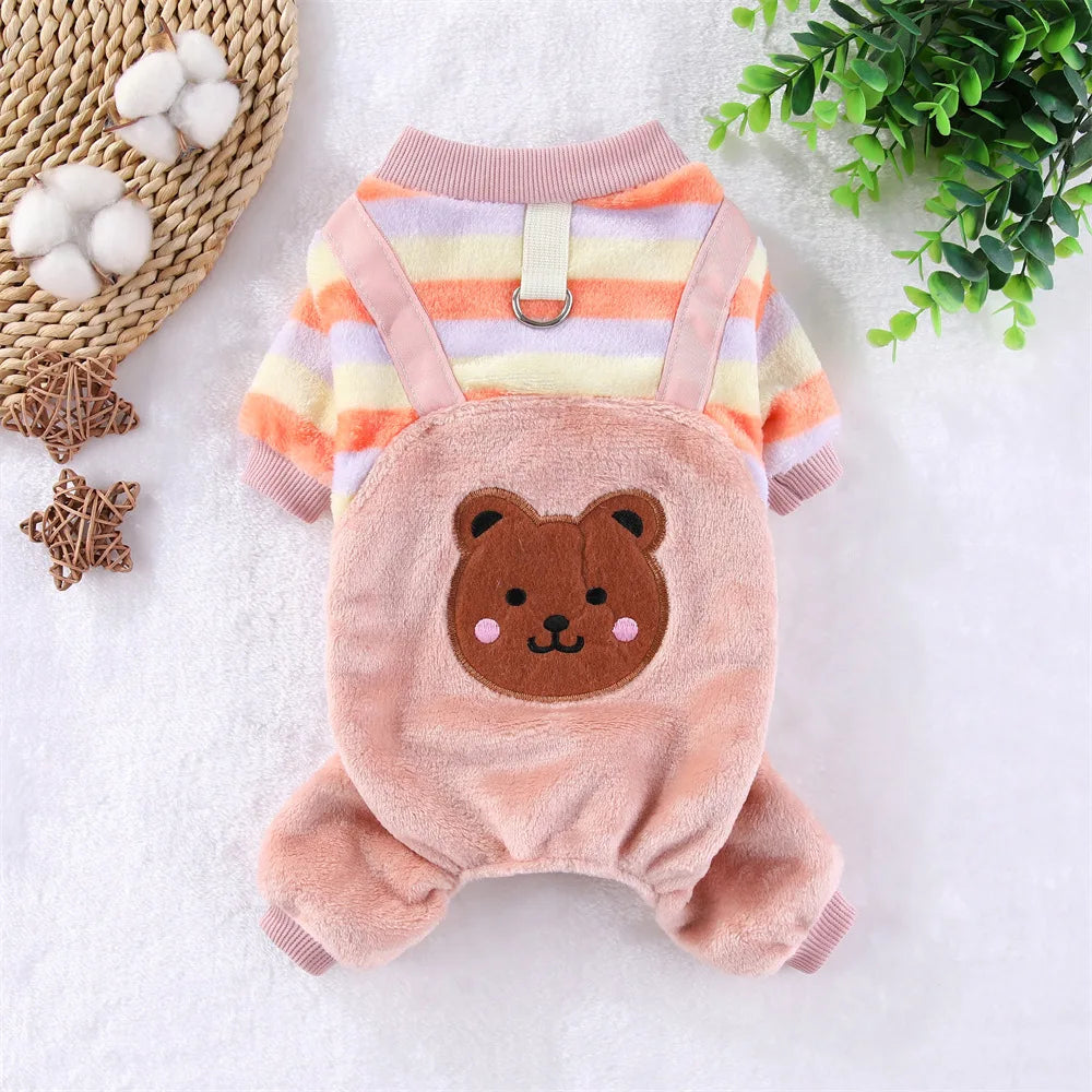 Warm Fleece Jumpsuit with Leash Ring