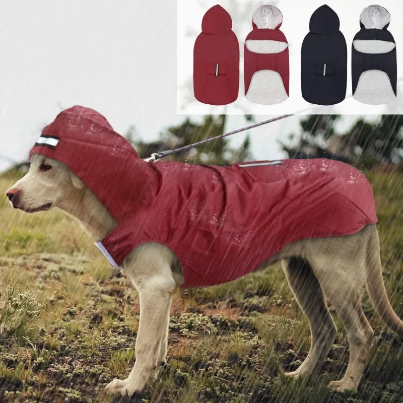 Waterproof Hooded Jacket with Reflective Stripe