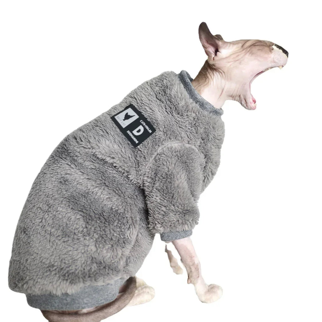 Double-Sided Fluffy Coat for Hairless Cats