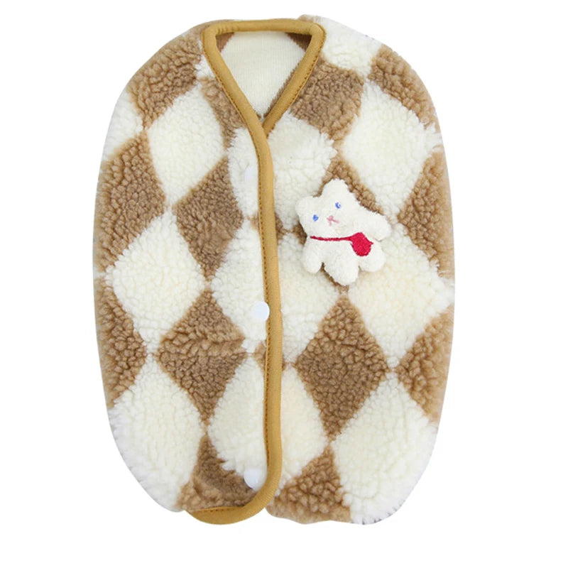 Classic Plaid Fleece Jacket for Dogs