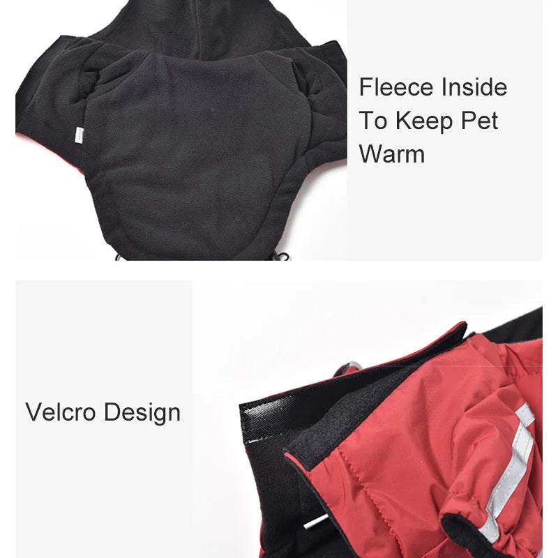 Reflective Hooded Waterproof Winter Dog Coat