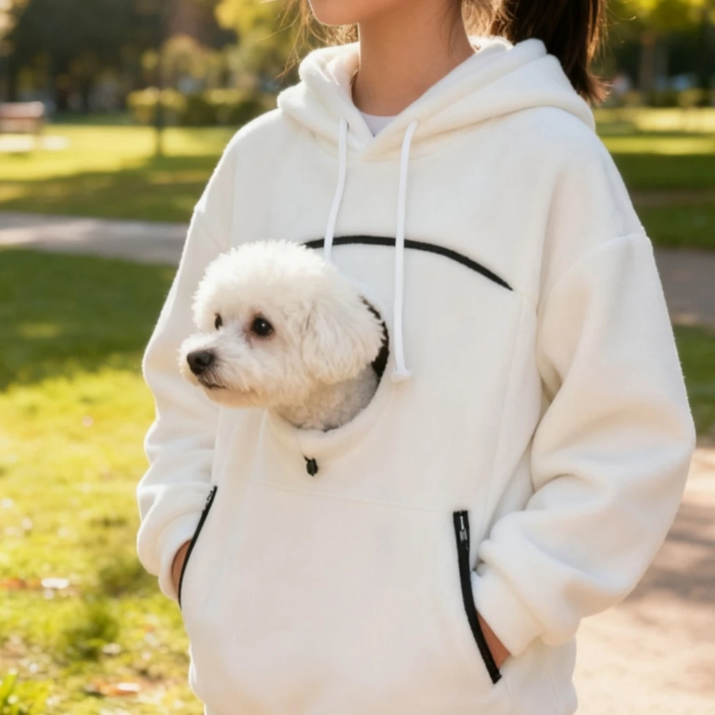 Handmade Emerald Bouclé Pet Carrier Hoodie