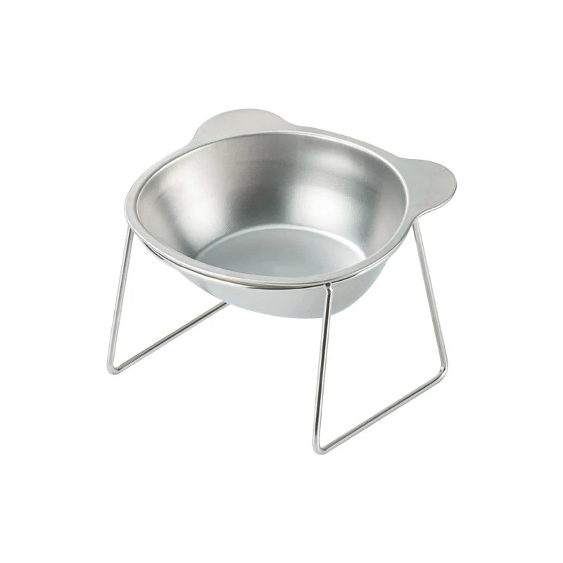 Tilted Elevated Stainless Steel Cat Bowl