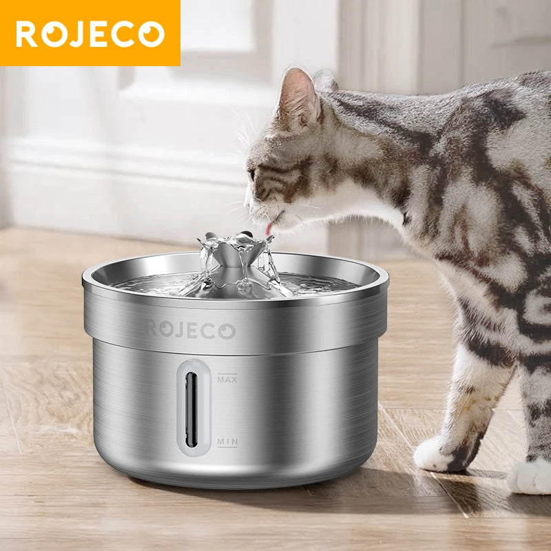 ROJECO Stainless Steel Smart Pet Fountain
