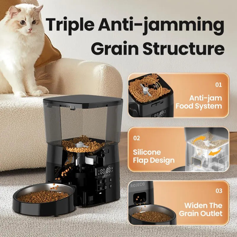 ROJECO Smart Automatic Pet Food Dispenser
