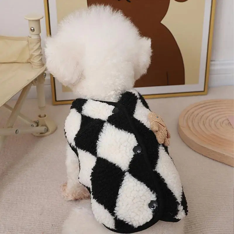 Classic Plaid Fleece Jacket for Dogs