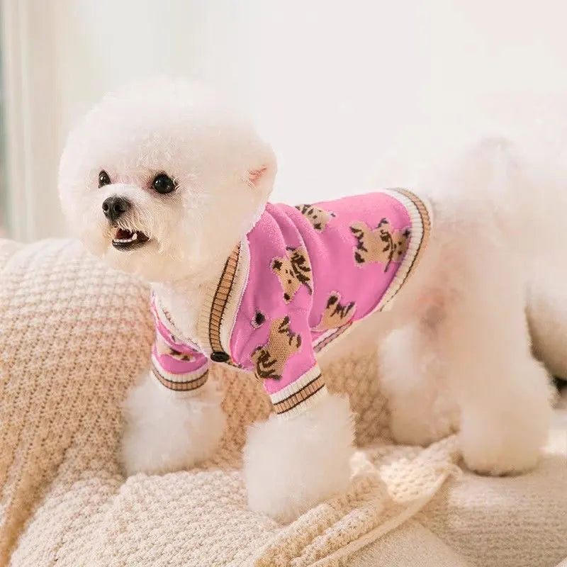 Luxury Striped Cardigan for Chic Pets