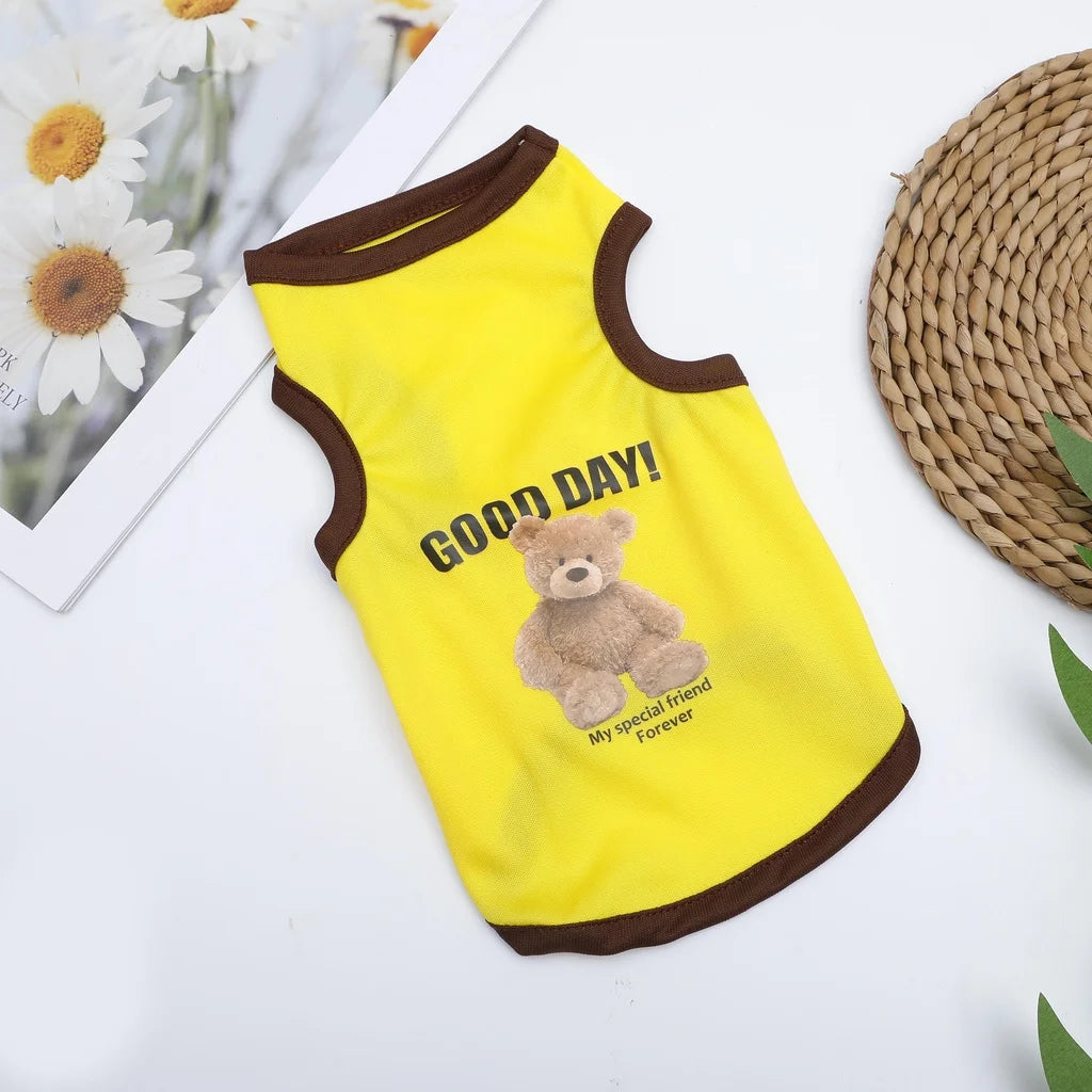 Cartoon Bear Cotton T-Shirt for Dogs