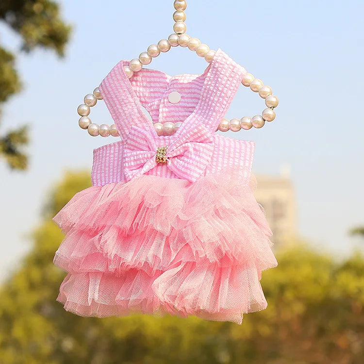 Lace Stripe Princess Dress for Dogs