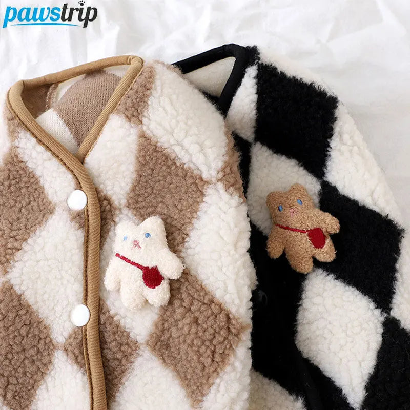 Classic Plaid Fleece Jacket for Dogs