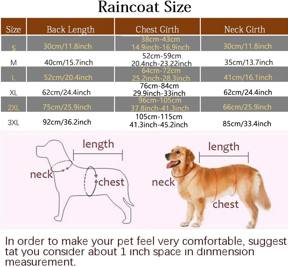 Reflective Cape Style Hooded Dog Raincoat