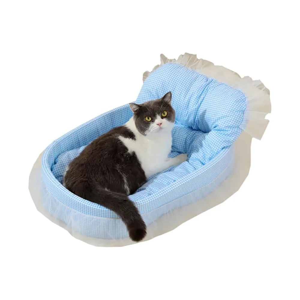 Lace-Trimmed Princess Sofa Bed for Cats Dogs