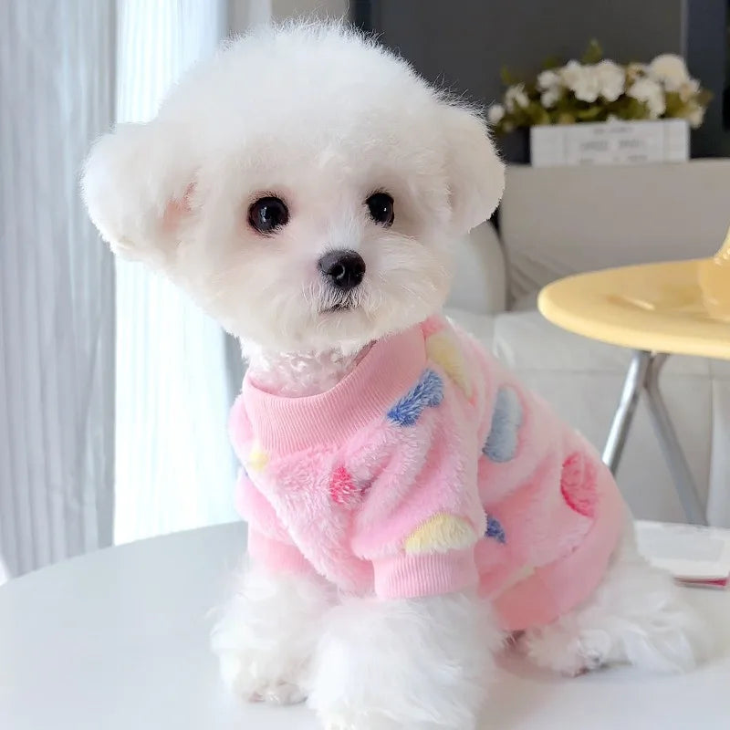 Super Soft Warm Winter Dog Jacket Hearted Print