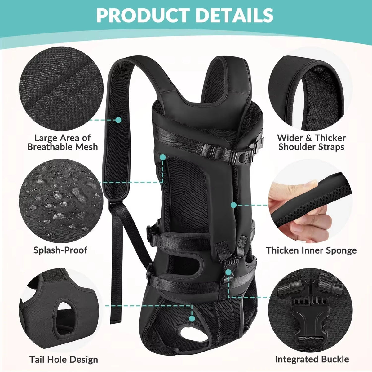 Hands-Free Front Dog Carrier Backpack
