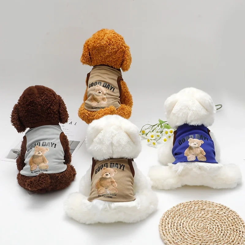 Cartoon Bear Cotton T-Shirt for Dogs