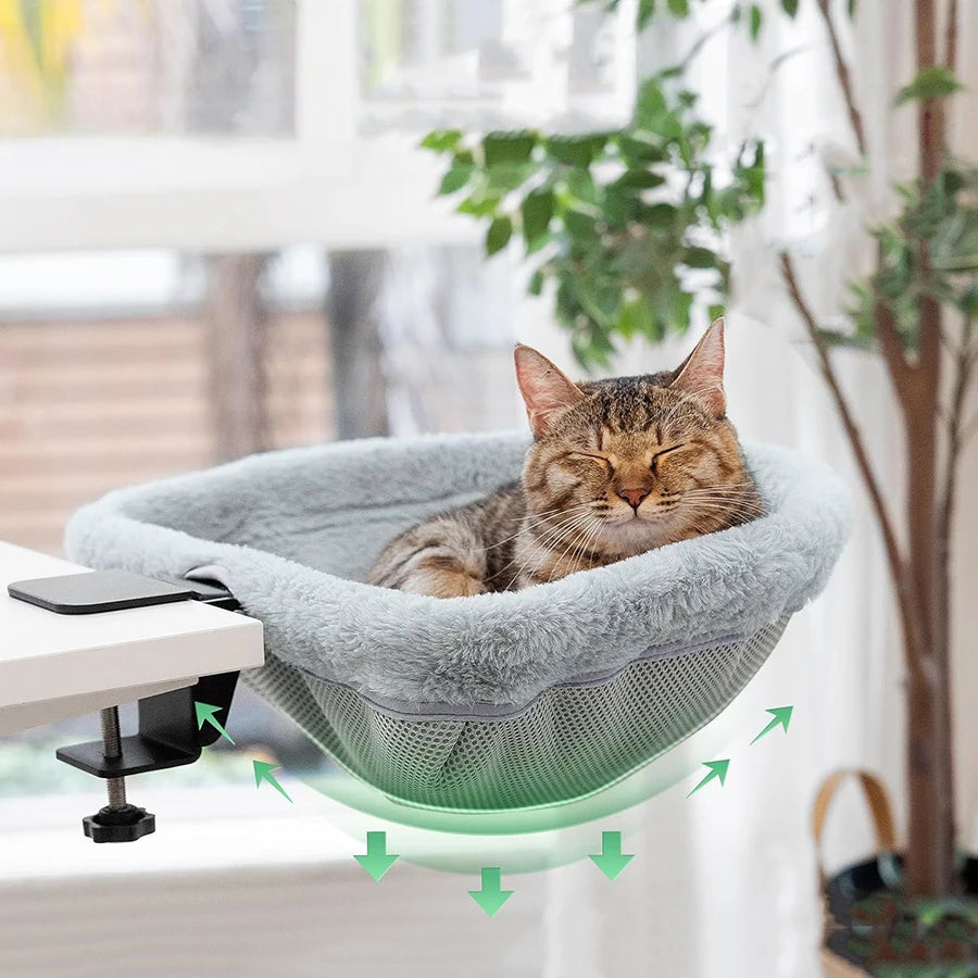 Folding Cat Desk Hammock Perch for Cats