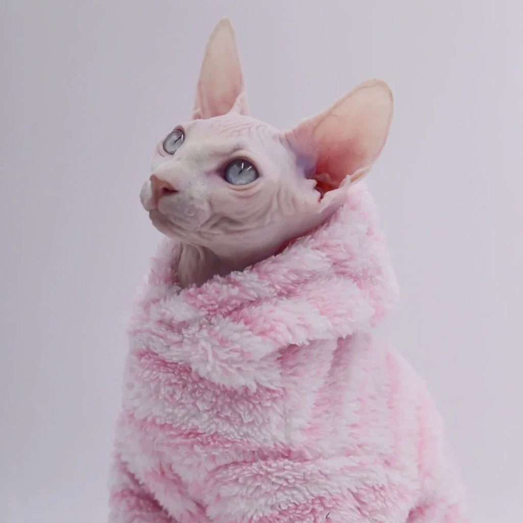 Double-Sided Fluffy Coat for Hairless Cats