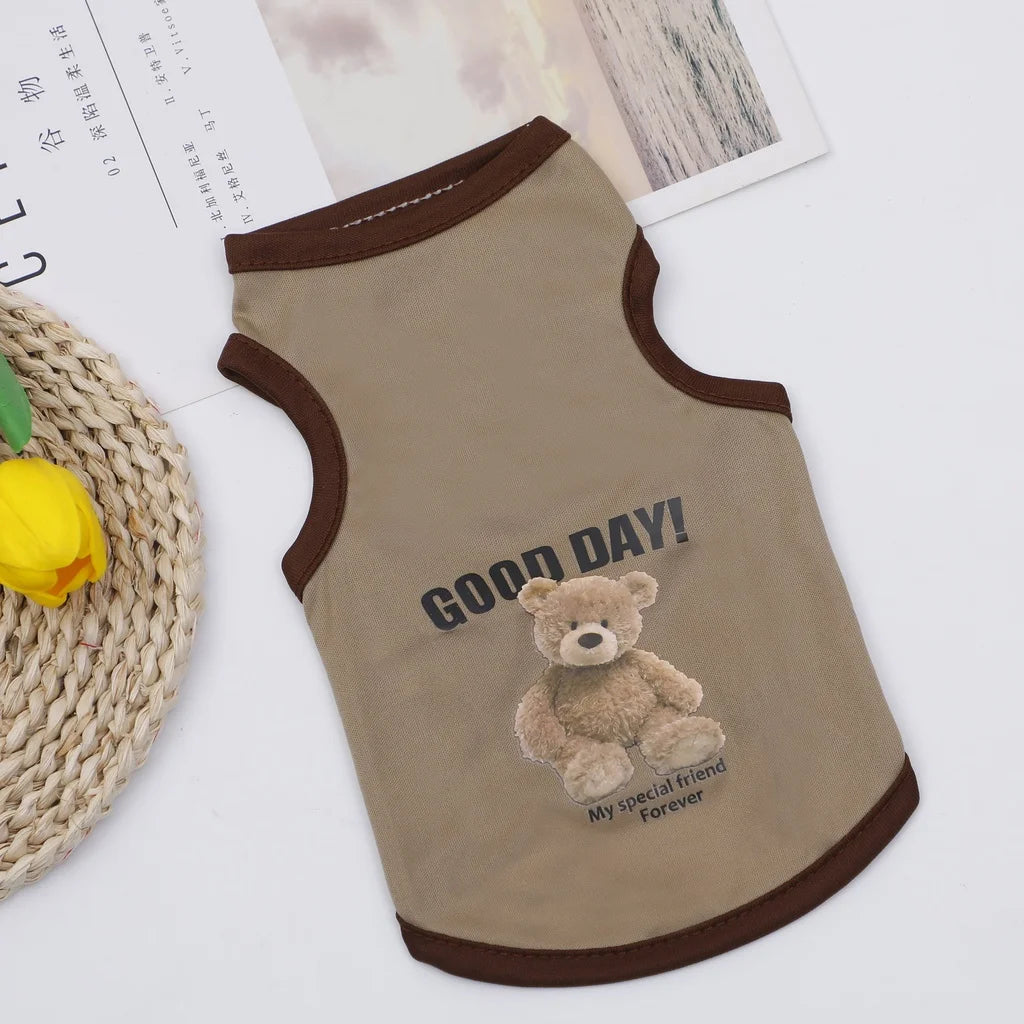 Cartoon Bear Cotton T-Shirt for Dogs