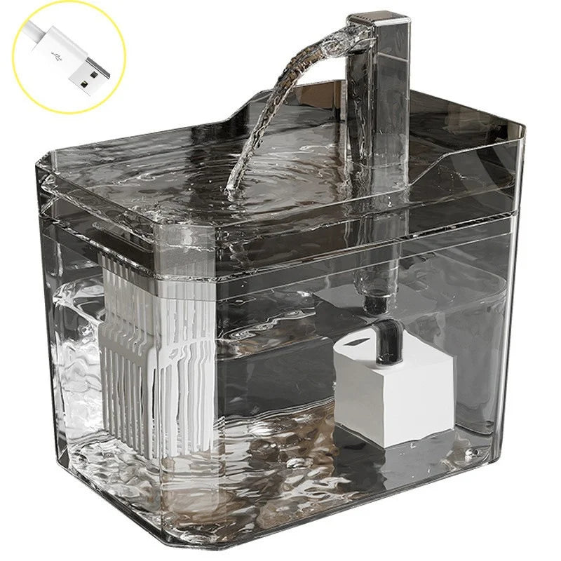 Transparent USB Cat Water Fountain Dispenser