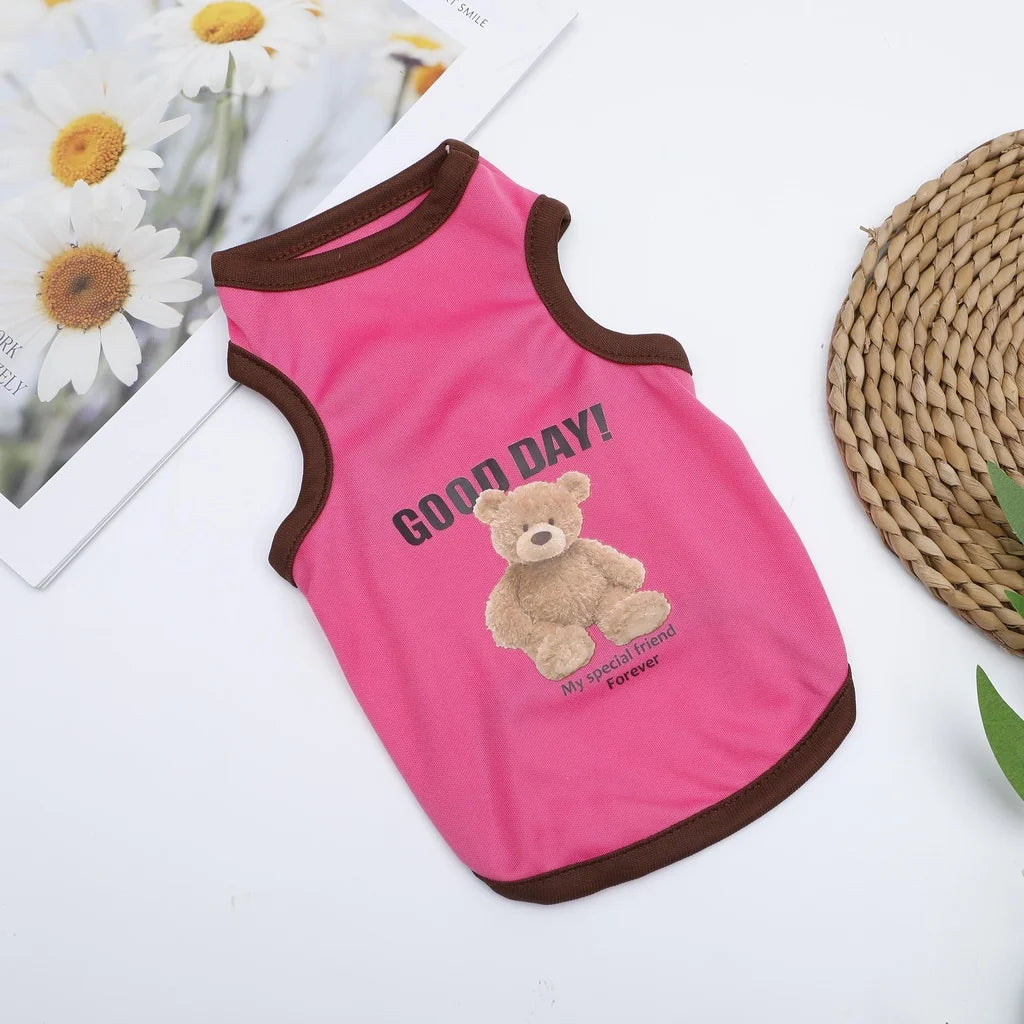 Cartoon Bear Cotton T-Shirt for Dogs