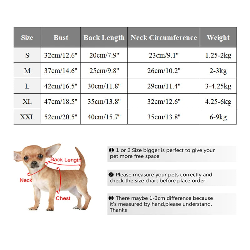 Fleece Dog Coat for Small Breeds