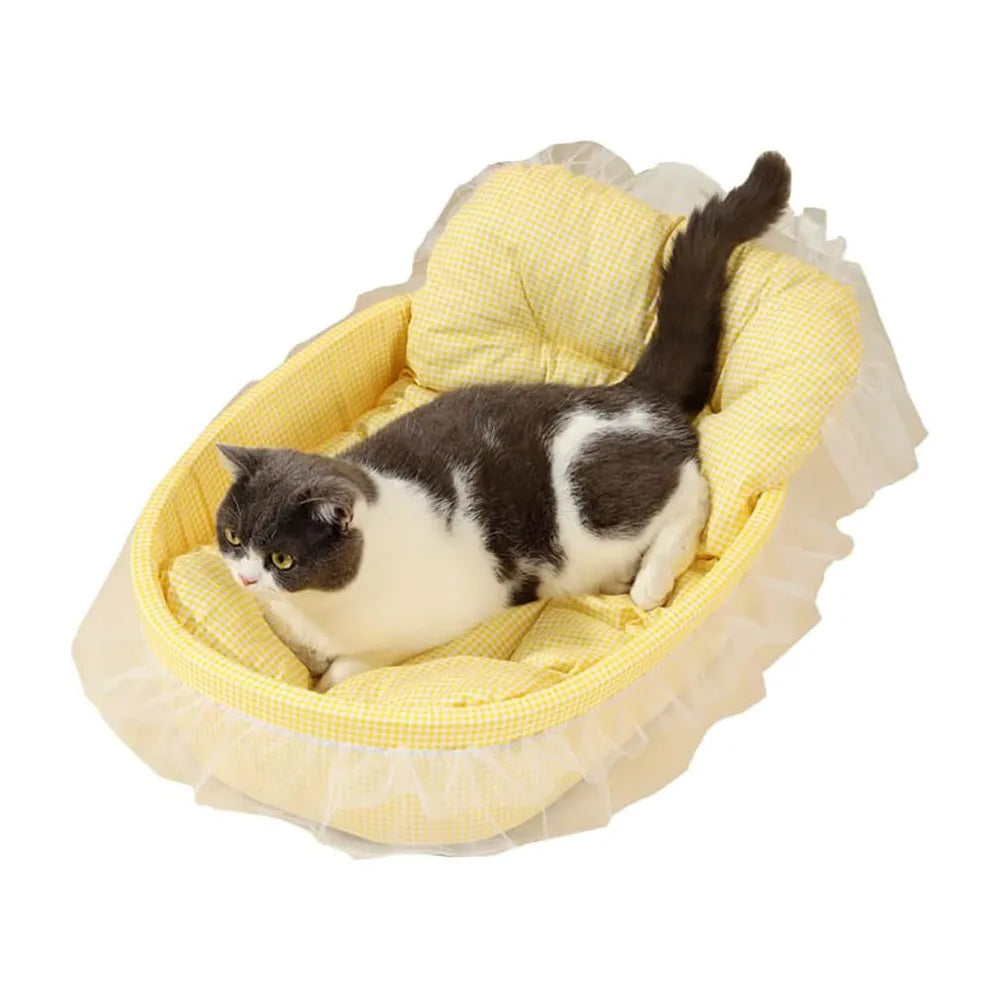 Lace-Trimmed Princess Sofa Bed for Cats Dogs